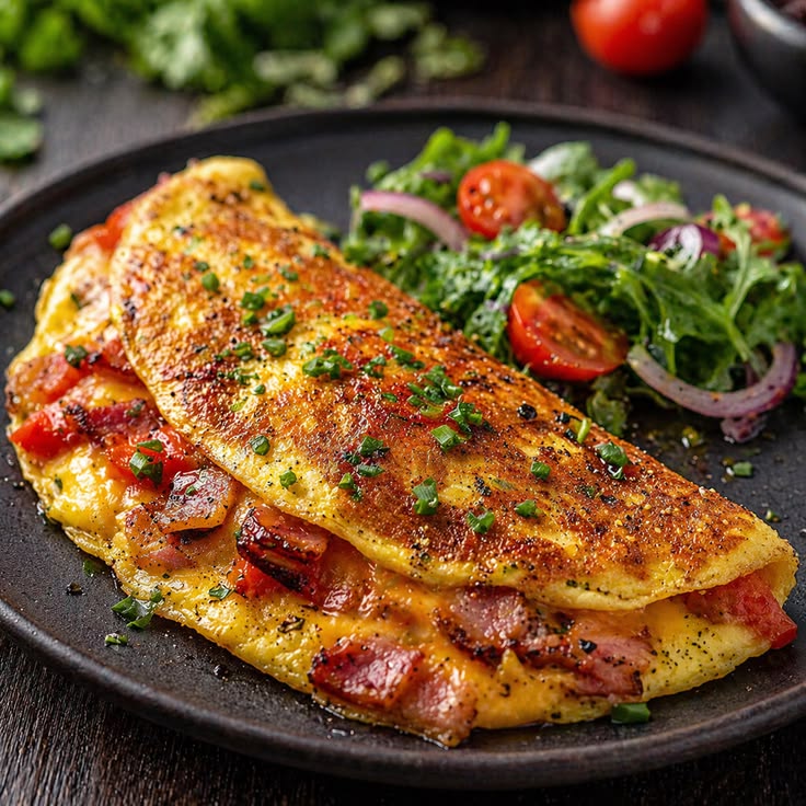 omletă cu legume și brânză